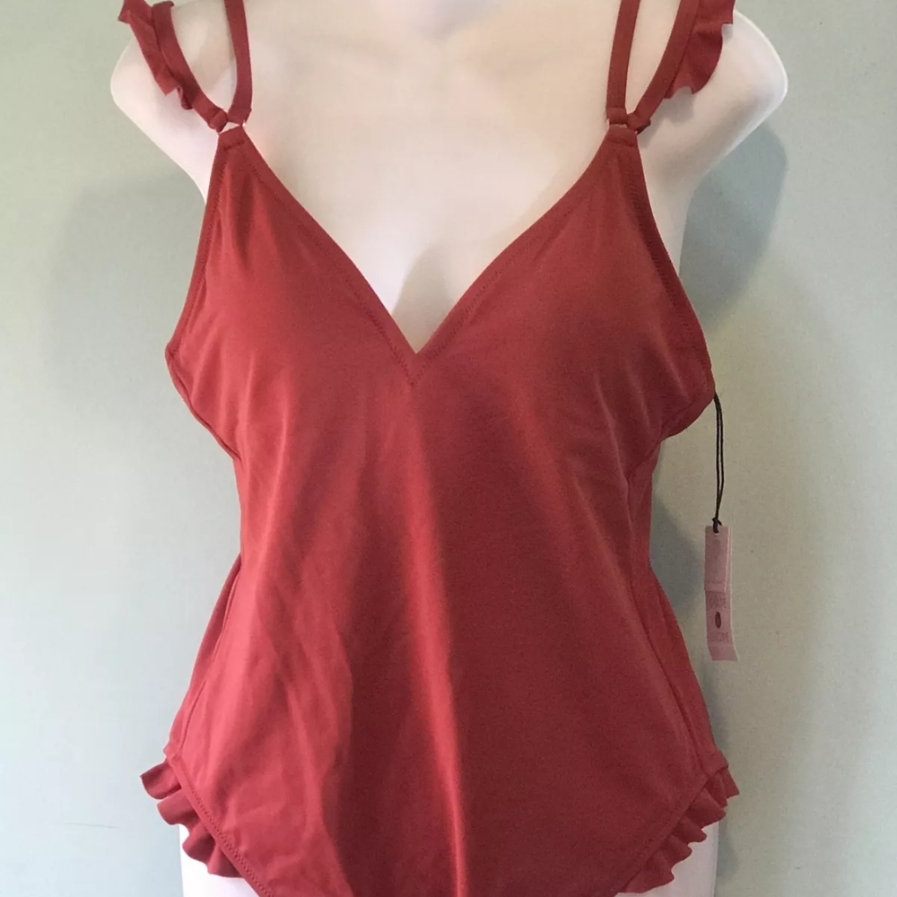 Shade & Shore Women's Swim Top in Rust Size Small